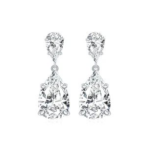 Moissanite Two Stone 7*11mm Pear Diamond Earrings Moissanite Two Stone 7*11mm Pear Diamond Earrings