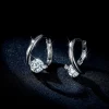 Moissanite 0.5carat Hoop Round Diamond Earrings