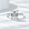 Moissanite Vintage 4.0carat Emerald Diamond Ring