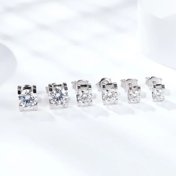 Moissanite Stud 1.0carat Round Diamond Earrings Moissanite Stud 1.0carat Round Diamond Earrings