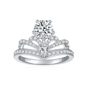 Moissanite 1.0carat Crown Round Diamond Ring Moissanite 1.0carat Crown Round Diamond Ring