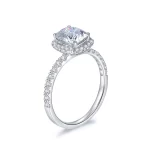 Moissanite 1.5carat Halo Cushion Diamond Ring