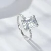Moissanite Vintage 4.0carat Emerald Diamond Ring