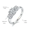 Moissanite 1.0carat Three Stone Round Diamond Ring Moissanite 1.0carat Three Stone Round Diamond Ring