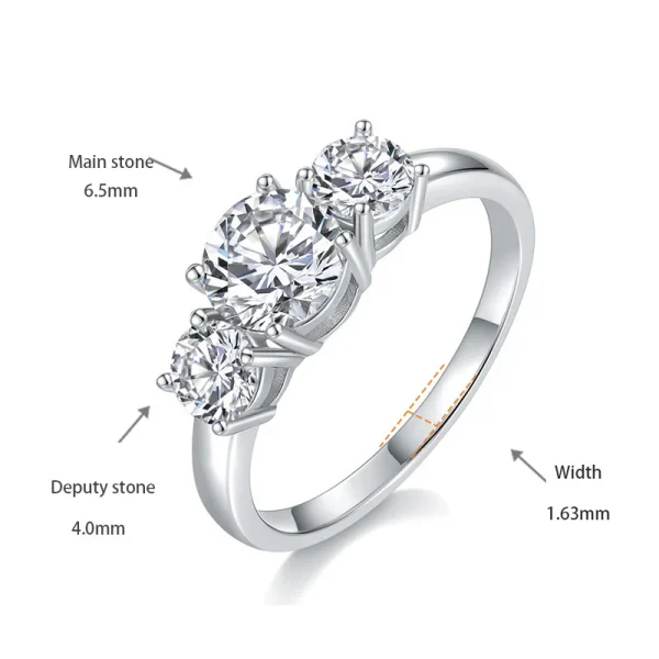 Moissanite 1.0carat Three Stone Round Diamond Ring Moissanite 1.0carat Three Stone Round Diamond Ring