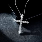 Moissanite Cross Diamond Necklace