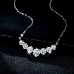 Moissanite 1.7carat 7-Stones V-Shaped Diamond Necklace