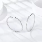 Moissanite 30mm Round Hoop Diamond Earrings