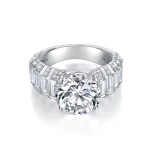 Moissanite Luxurious 5.0Carat Round Diamond Ring