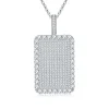 Moissanite Large Rectangular Full Diamond Necklace