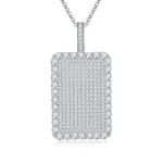 Moissanite Large Rectangular Full Diamond Necklace