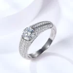 Moissanite Men's 1.0-2.0carat Round Full Diamond Ring