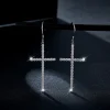 Moissanite Large Cross 1.8mm VVS D Diamond Earrings Moissanite Large Cross 1.8mm VVS D Diamond Earrings