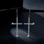 Moissanite Large Cross 1.8mm VVS D Diamond Earrings