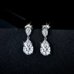 Moissanite Two Stone 7*11mm Pear Diamond Earrings