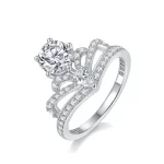 Moissanite 1.0carat Crown Round Diamond Ring