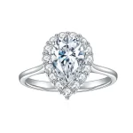 Moissanite Solitaire 1.5carat Pear Diamond Ring