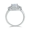 Moissanite Halo 2.0carat Radiant Diamond Ring Moissanite Halo 2.0carat Radiant Diamond Ring