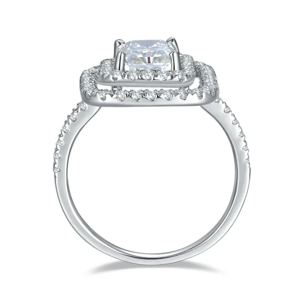 Moissanite Halo 2.0carat Radiant Diamond Ring Moissanite Halo 2.0carat Radiant Diamond Ring