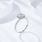 Moissanite 1.5carat Halo Cushion Diamond Ring