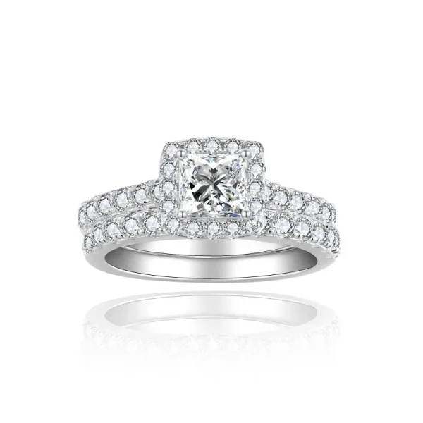 Moissanite Row 0.8carat Princess Diamond Ring Moissanite Row 0.8carat Princess Diamond Ring
