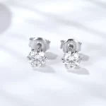 Moissanite 1.0carat 6-Prong Round Diamond Earrings