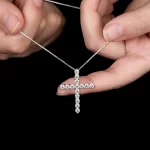 Moissanite Cross Diamond Necklace