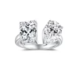 Moissanite Double 3.0carat Pear Diamond Ring