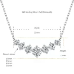 Moissanite 1.7carat 7-Stones V-Shaped Diamond Necklace