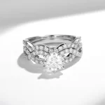 Moissanite 1.0carat Crown Round Diamond Ring Can Be Separated