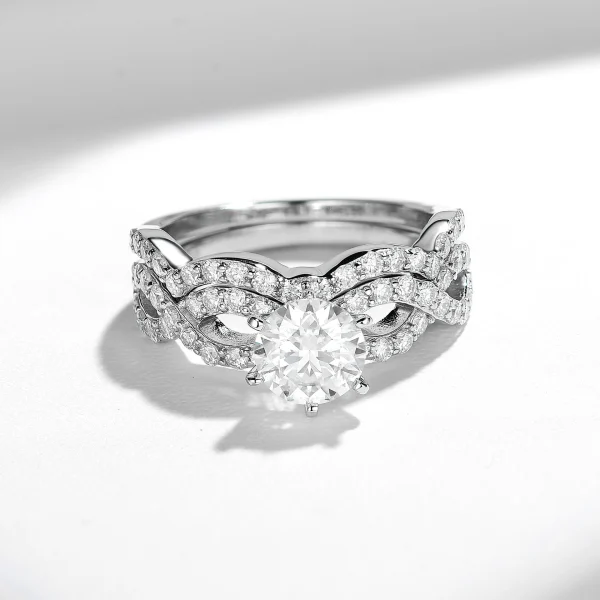 Moissanite 1.0carat Crown Round Diamond Ring Can Be Separated