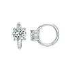 Moissanite 1.0carat Hoop Round Diamond Earrings Moissanite 1.0carat Hoop Round Diamond Earrings