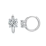 Moissanite 1.0carat Hoop Round Diamond Earrings