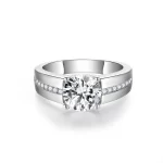 Moissanite Men's 2.0carat 8mm Round Diamond Ring