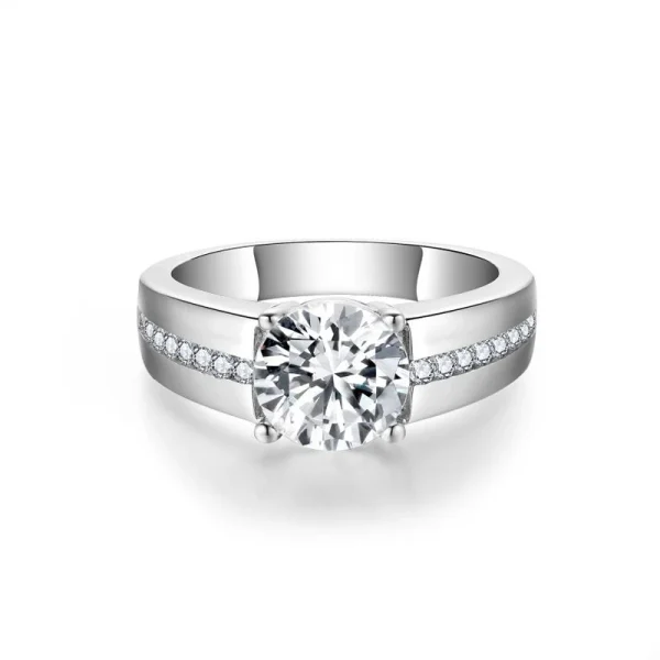 Moissanite Men's 2.0carat 8mm Round Diamond Ring Moissanite Men's 2.0carat 8mm Round Diamond Ring