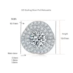 Moissanite 0.5carat Halo Round Diamond Earrings