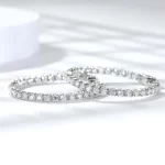 Moissanite 30mm Round Hoop VVS D 1.9mm Diamond Earrings