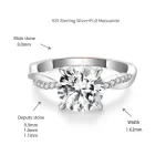 Moissanite 2.0carat Vine Round Diamond Ring