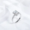 Moissanite 1.0carat Emerald Diamond Ring