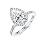 Moissanite 2.5carat Pear Diamond Ring