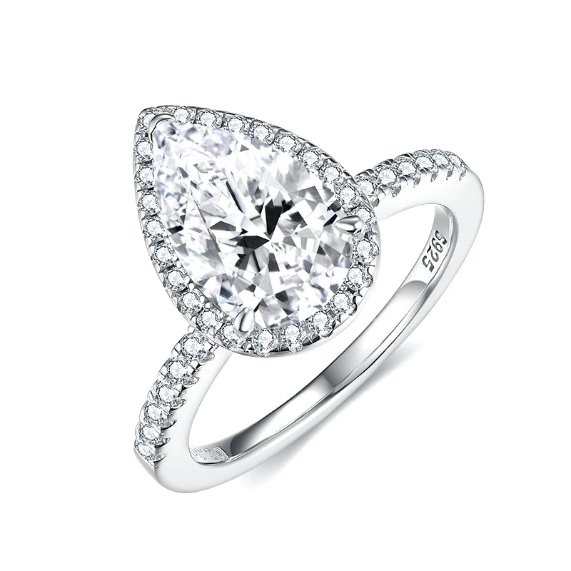 Moissanite 2.5carat Pear Diamond Ring