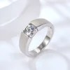 Moissanite Men's Frosted 1.0carat Round Diamond Ring Moissanite Men's Frosted 1.0carat Round Diamond Ring