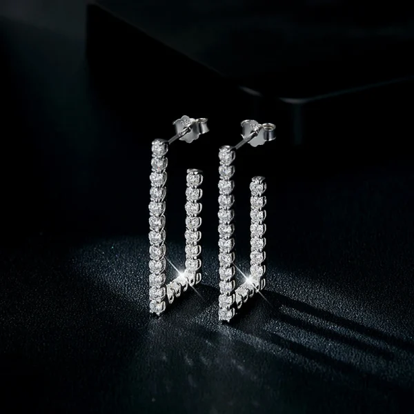 Moissanite Open Rectangular Hoop Diamond Earrings!!3896764084-0-cib 拷贝. Moissanite Open Rectangular Hoop Diamond Earrings