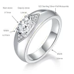 Moissanite Men's Engagement 1.0carat Oval Diamond Ring