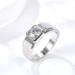 Moissanite Men’s 1.0carat Round Diamond Ring