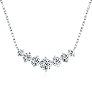 Moissanite 1.7carat 7-Stones V-Shaped Diamond Necklace