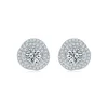 Moissanite 0.5carat Halo Round Diamond Earrings