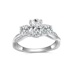 Moissanite Three-Stone 1.5carat Oval Diamond Ring