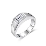 Moissanite Men's 1.0carat Emerald Cut Diamond Ring