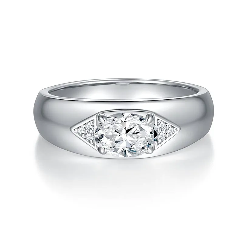 Moissanite Men's Engagement 1.0carat Oval Diamond Ring